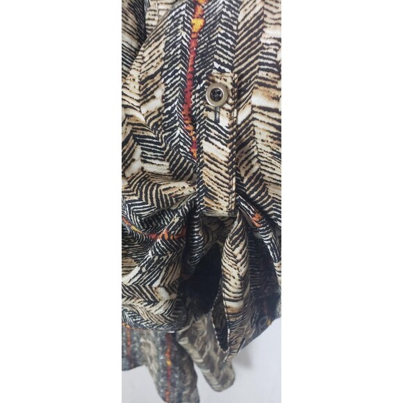 Catherines Blouse Top 5X 34/36W Multicolor Chevron Roll Tab Sleeve Tunic Casual - Picture 4 of 8